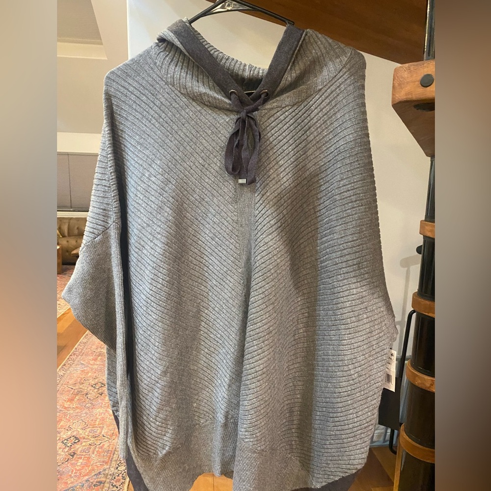 Brand new with tags! Black Tape Cozy Gray Knit Poncho with Hood